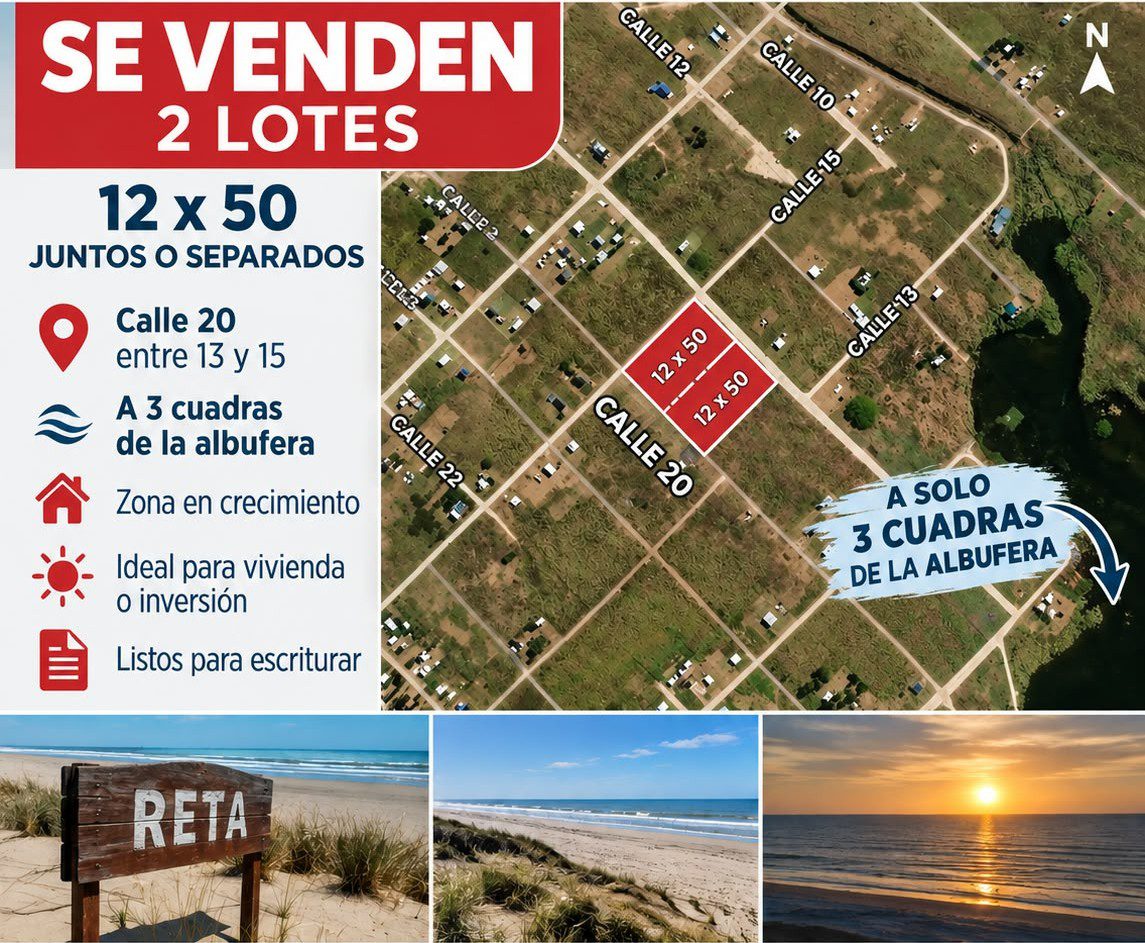 2 HERMOSOS LOTES EN RETA